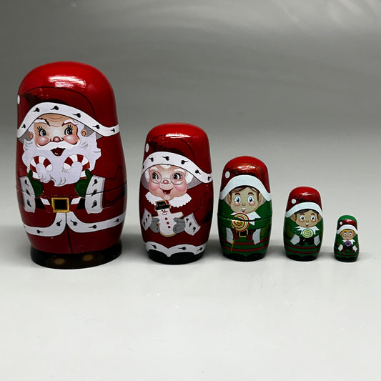 KURT S. ADLER Santa Nesting Doll Set 5 Pieces Christmas 4.3" C5980