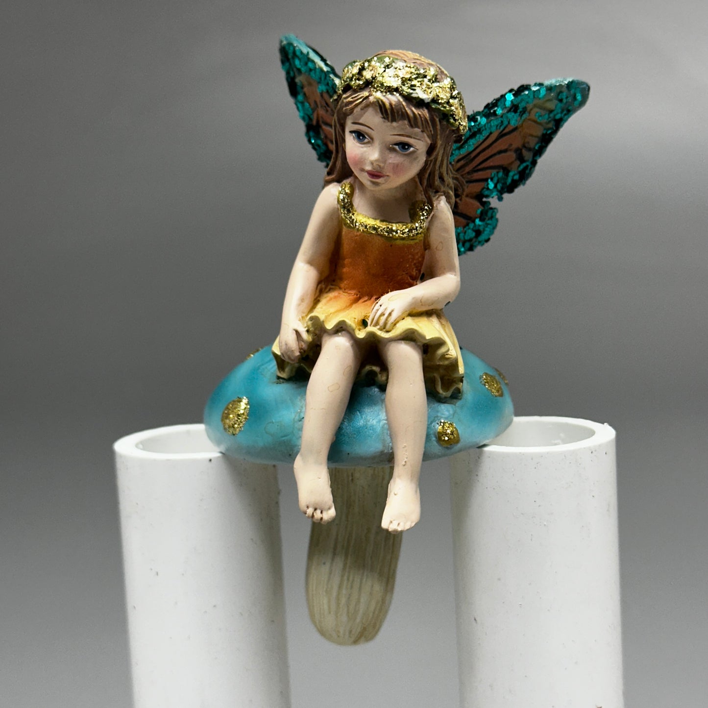 KURT S. ADLER Fairy Sitting On Mushroom Christmas Ornament 4“ E0916