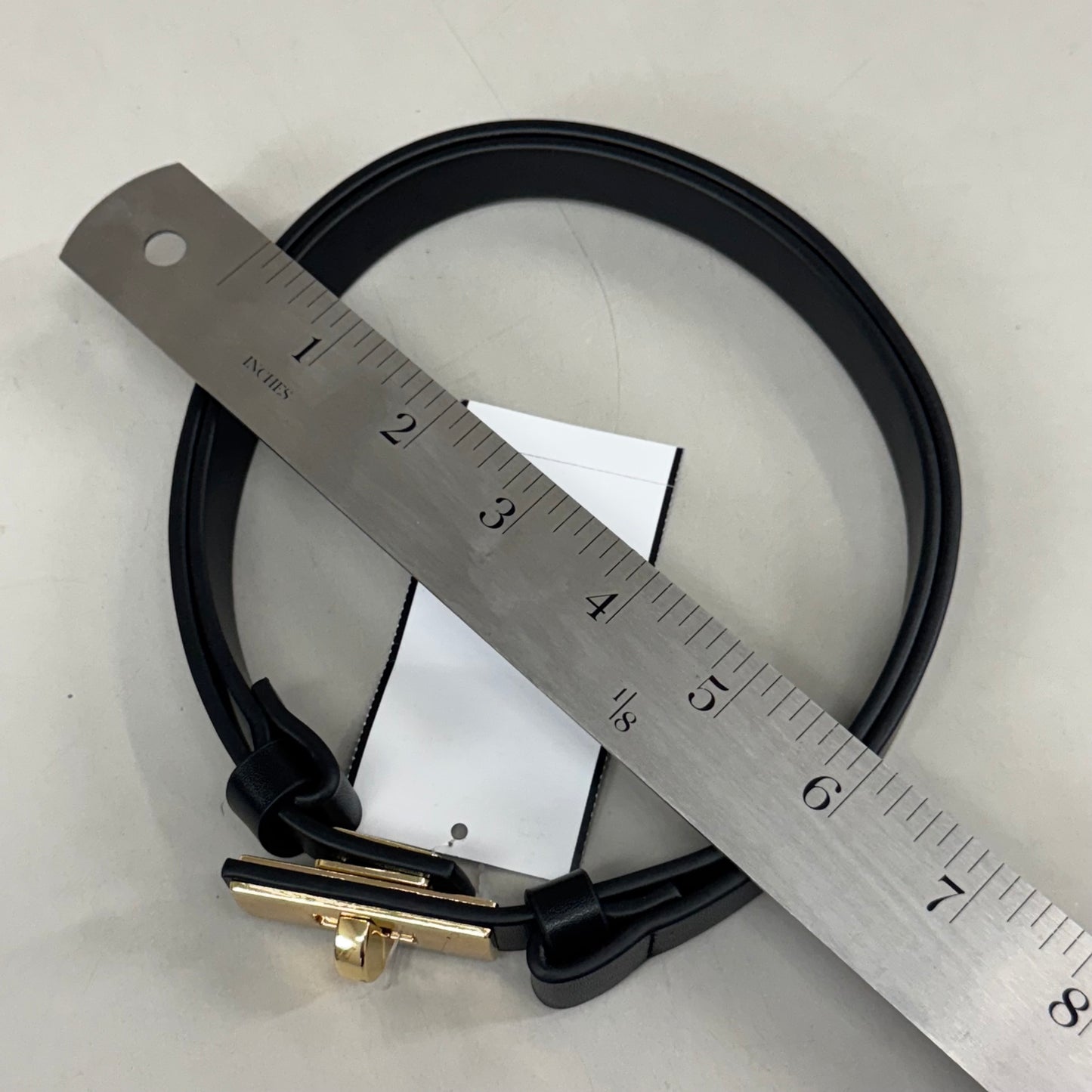 GOOD AMERICAN Slim TurnLock Belt W/ DustBag 7/8"  Black001 GAB016