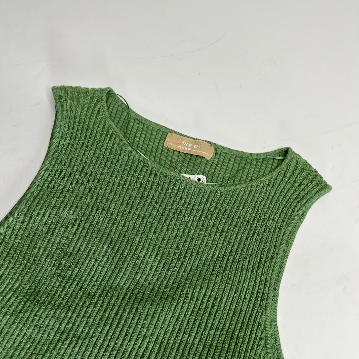 FREE PEOPLE Free Est Lizzie Sweater Top Scoop Neck Women's Sz XL Green OB2182105