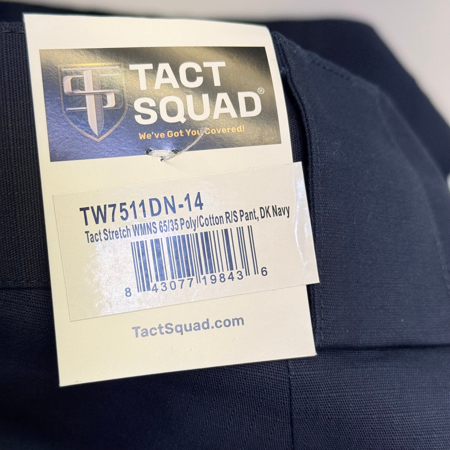 TACT SQUAD Tact Stretch Mini Ripstop Trouser Poly/Cotton Men's Sz 14 Dk Navy T7511