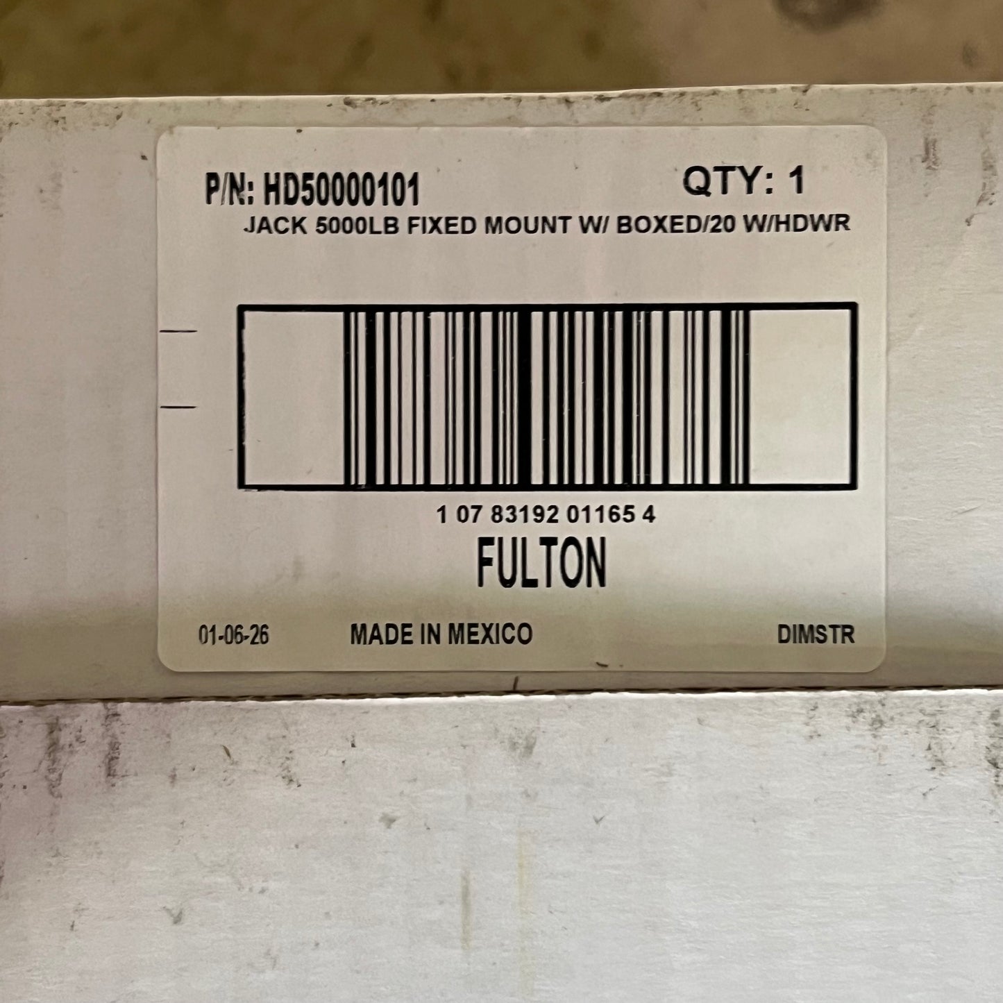 FULTON Fixed Mount Drop Leg Trailer Jack 5,000 Lbs Heavy Duty HD50000101