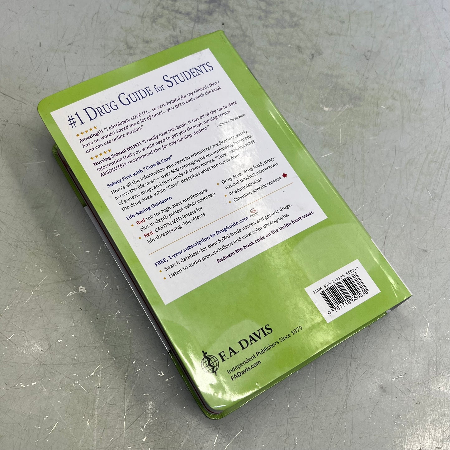 DAVIS'S DRUG GUIDE FOR NURSES 19TH EDITION  Paperback Book Medication Reference