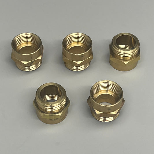 PASCO (5 PACK) Brass Adapter 3/4" MHT x 3/4" FPT Male Hose - Female Pipe 2146