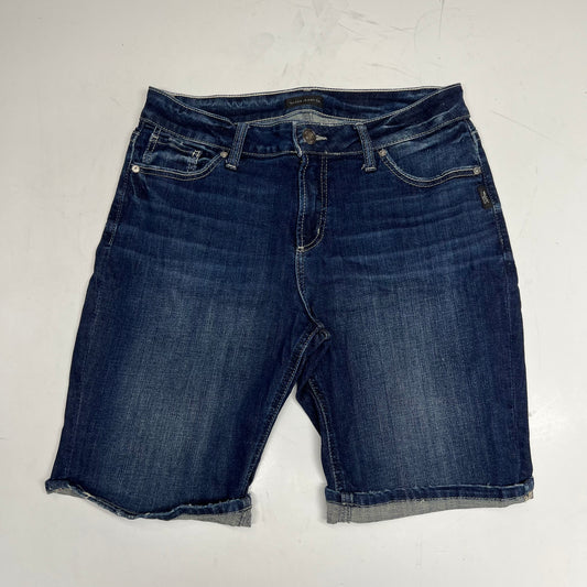 SILVER JEANS CO. Suki Bermuda Shorts Women's Sz 30/9 Dark Indigo L53943SCV399