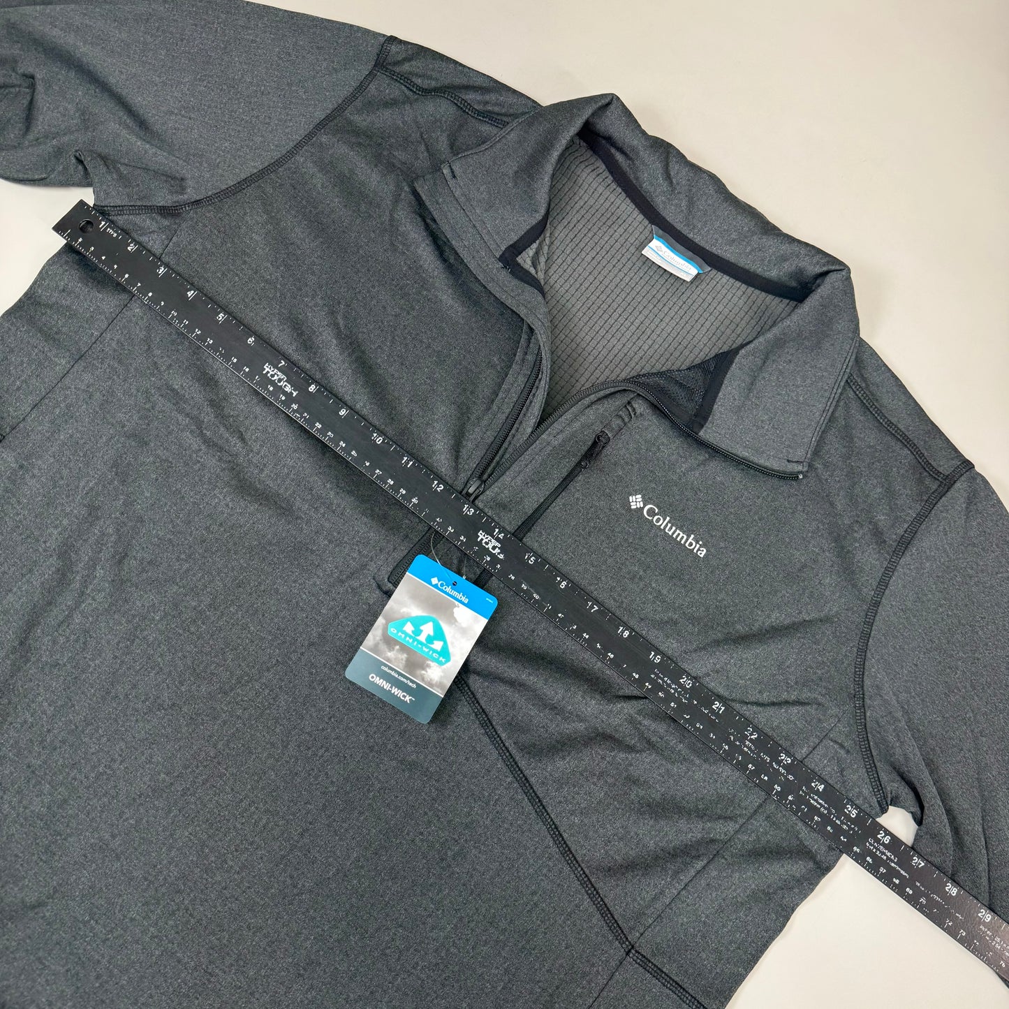 COLUMBIA Park View Fleece Half Zip Omni-Wick Men's Sz XL Blk Heather 1952201010