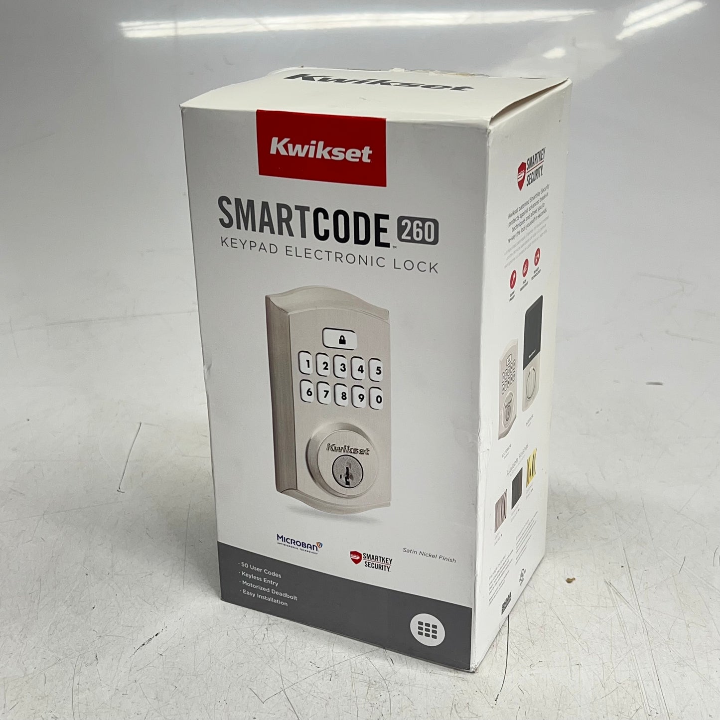 KWIKSET 260 Smartcode Traditional Electronic Deadbolt Satin Nickel 992600-002