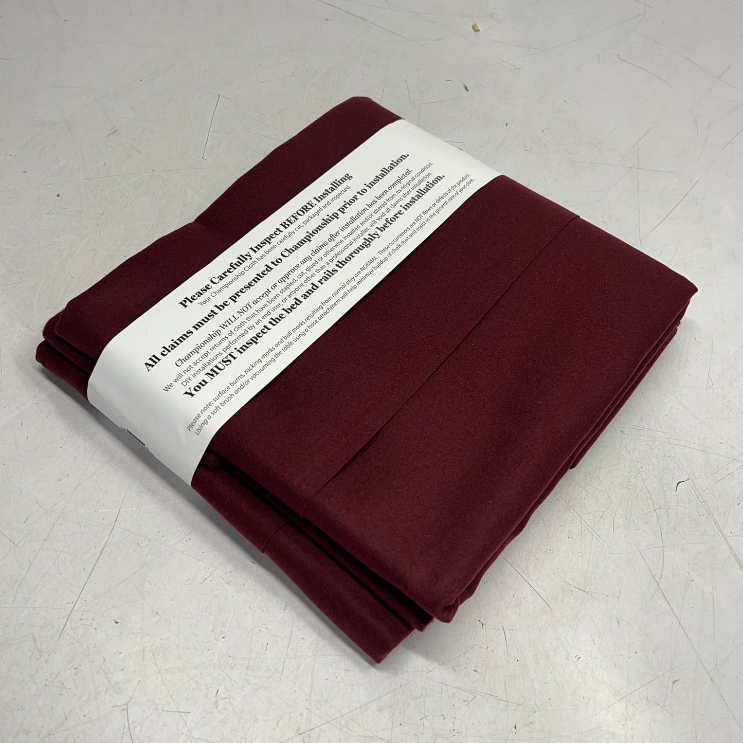 CHAMPIONSHIP Invitational Teflon Pool Cloth 8' 20oz Woolen Billiard Wine 4066-66