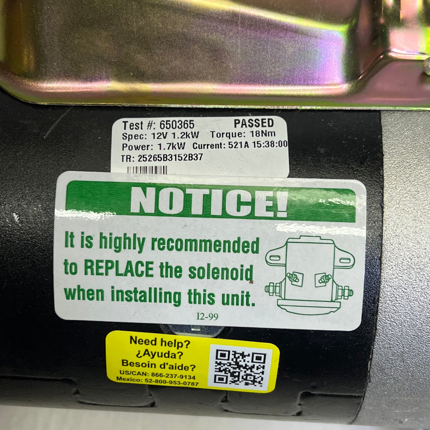 NAPA Starter Remanufactured For Ford , Lincoln & Mercury Vehicles 2449200