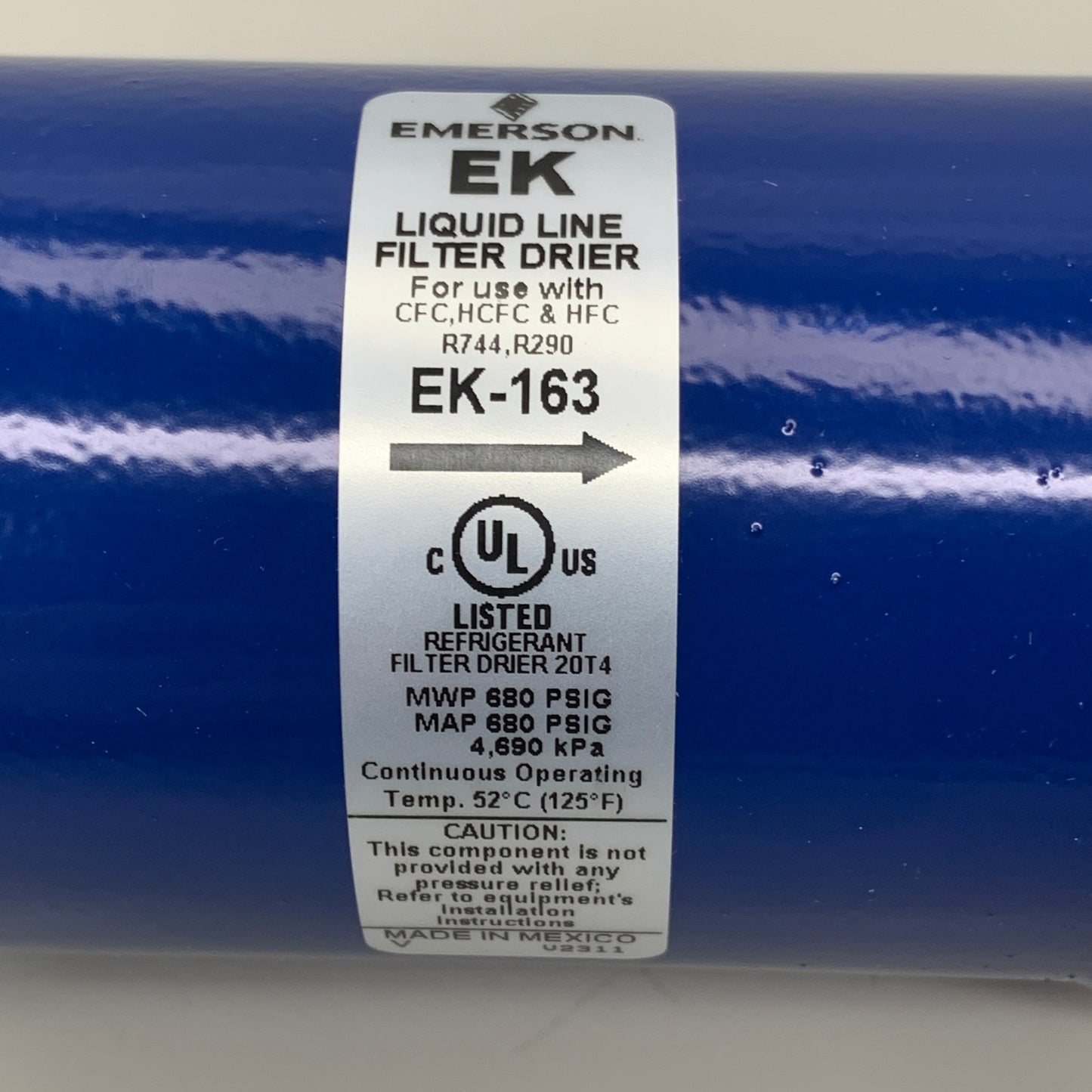 EMERSON 2PK Liquid Line Filter Drier 16 Cubic Inch 3/8 SAE FLARE Refrigerant System 047613