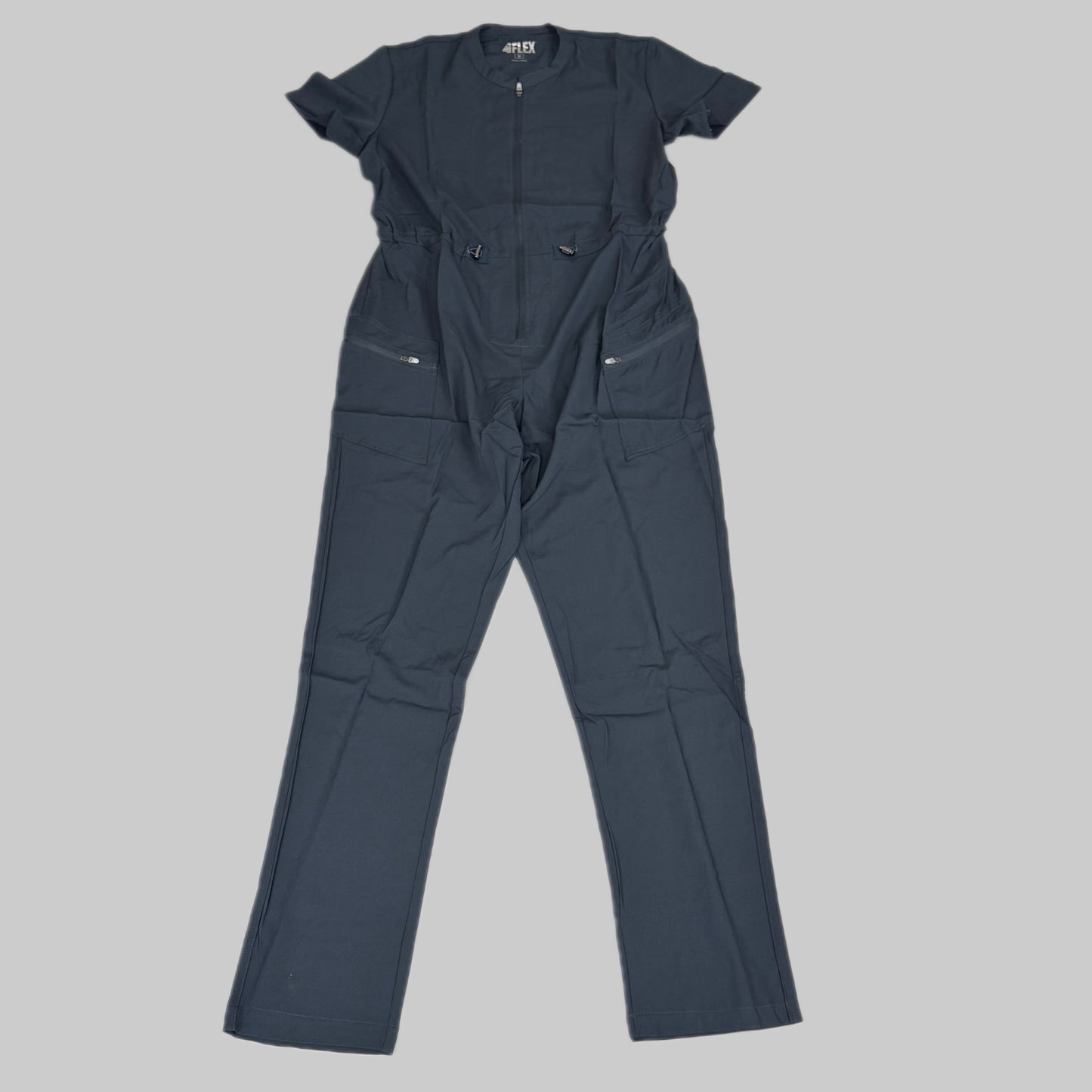 GREEN TOWN 4 Flex Scrubs Jumpsuit Cinch In Waist Women's Sz XL Pewter GFX-023AST