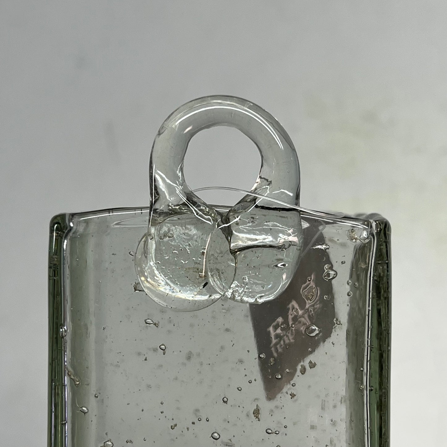 ZA@ RAZ IMPORTS Ripple Glass Wall Vase W/ Back Hoop 6"x3" Clear/Bubble 4419560