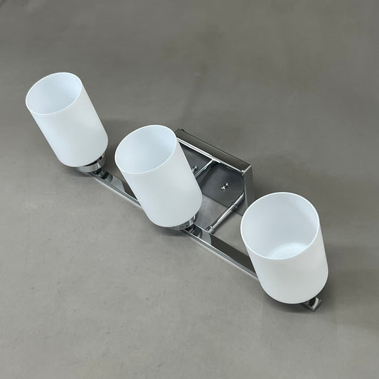 TRANS GLOBE 3-Light Glass Drum Shaded Vanity Bar 6"x22"x7.5" Black 70523 (New Other- Slightly Distressed Packaging)