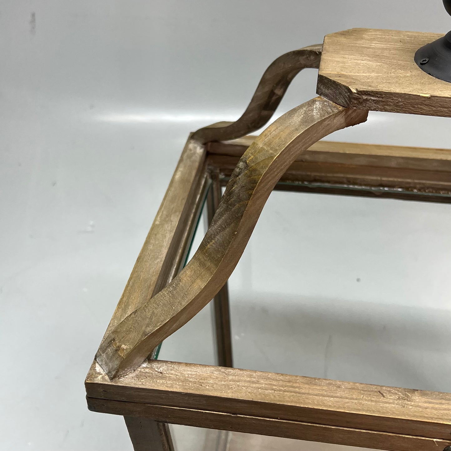 RAZ IMPORTS (SET OF 2) Fir Wood Lanterns W/ Finial 21" H & 16" H Brown