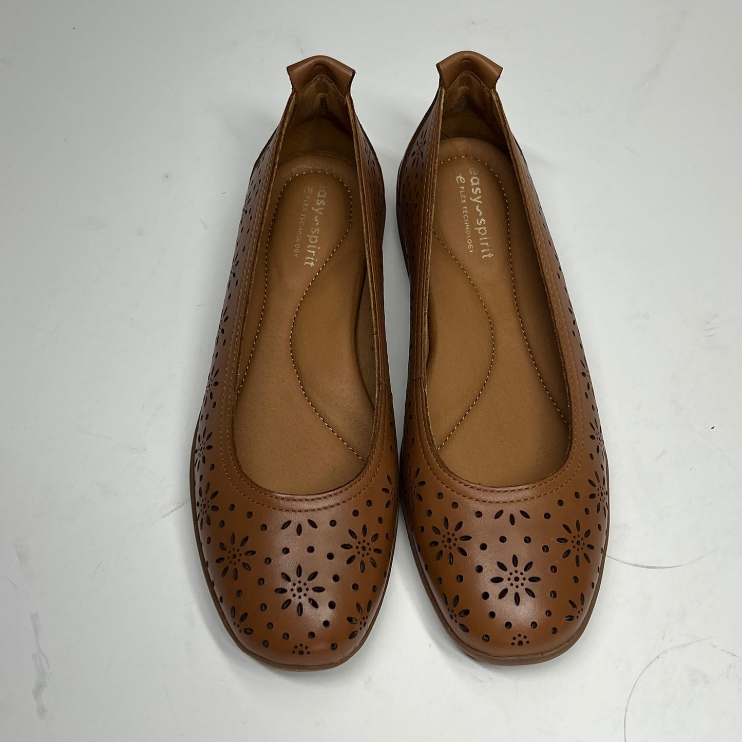 EASY SPIRIT Araceli Leather Ballet Flats Genuine Leather Women's Sz 7M Brown (As-Is)