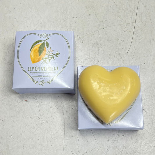 CREATIVE CO OP  (2 PACK) Lemon Verbena Heart Bar Soap W/ Olive Oil & Shea Butter