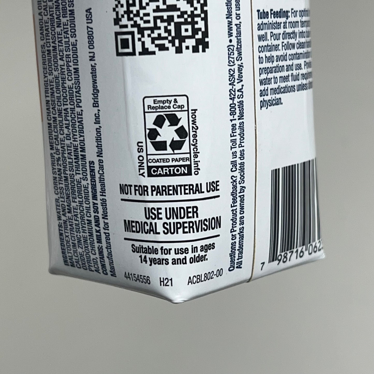 ZA@ NESTLE (24 PACK)Nutren 2.0 Calorie Dense Nutrition Unflavored BB 04/26 8.45fl oz A