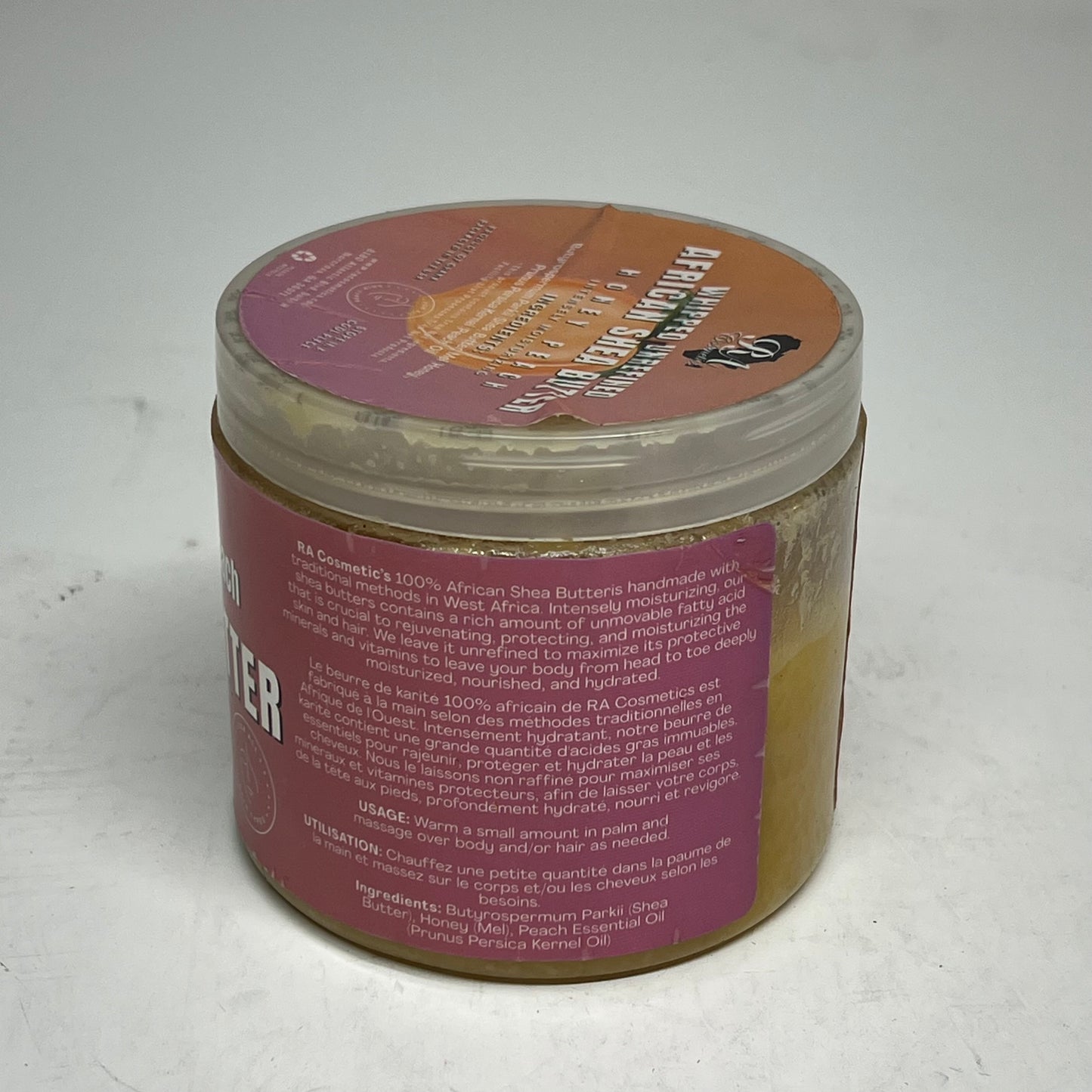 RA COSMETICS  (3 PACK) Whipped African Shea Butter W/ Honey Peach 12oz Yellow (As-Is)