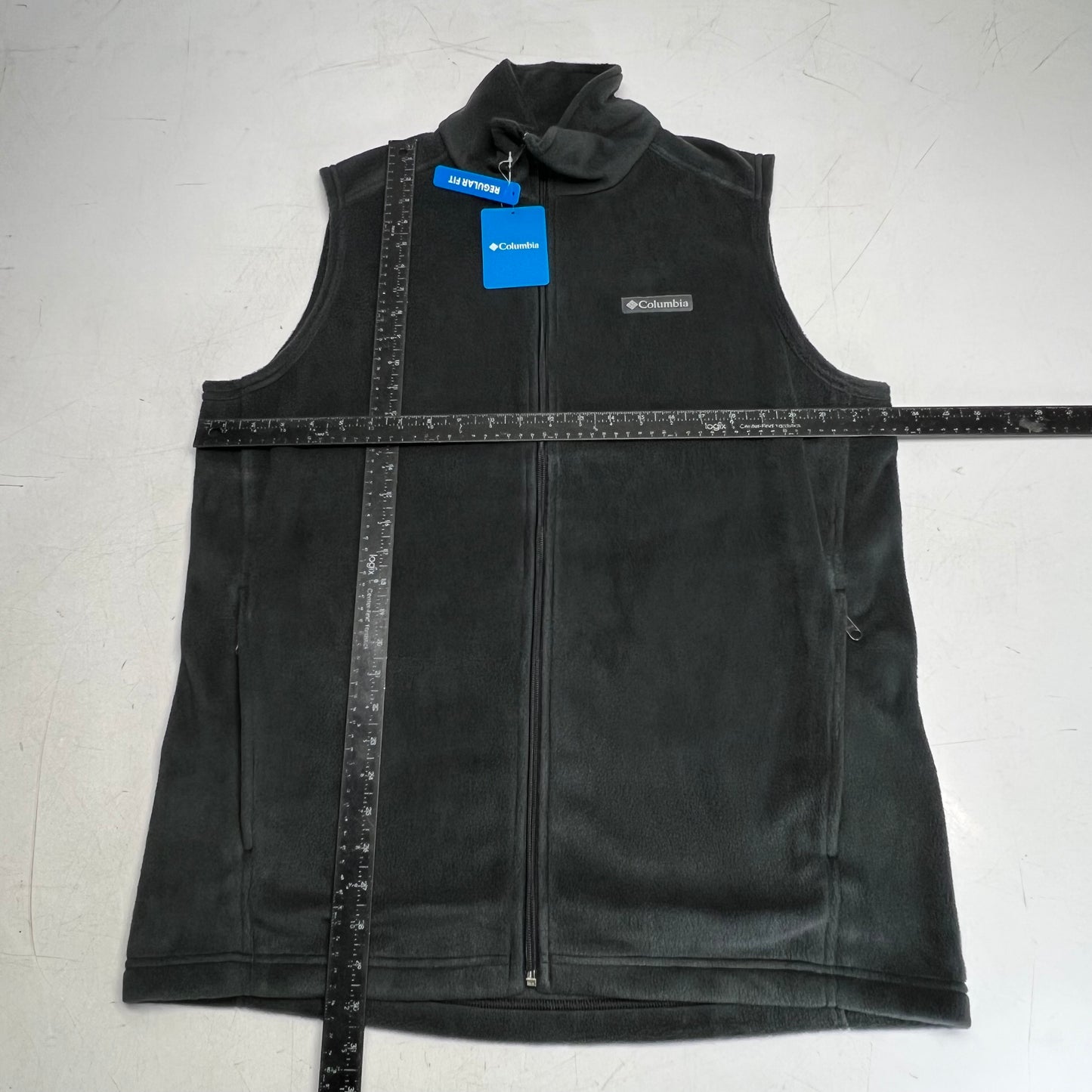 COLUMBIA Steens Mountain Zip Soft Fleece Vest Men's Sz L Tall Black AS1535-010
