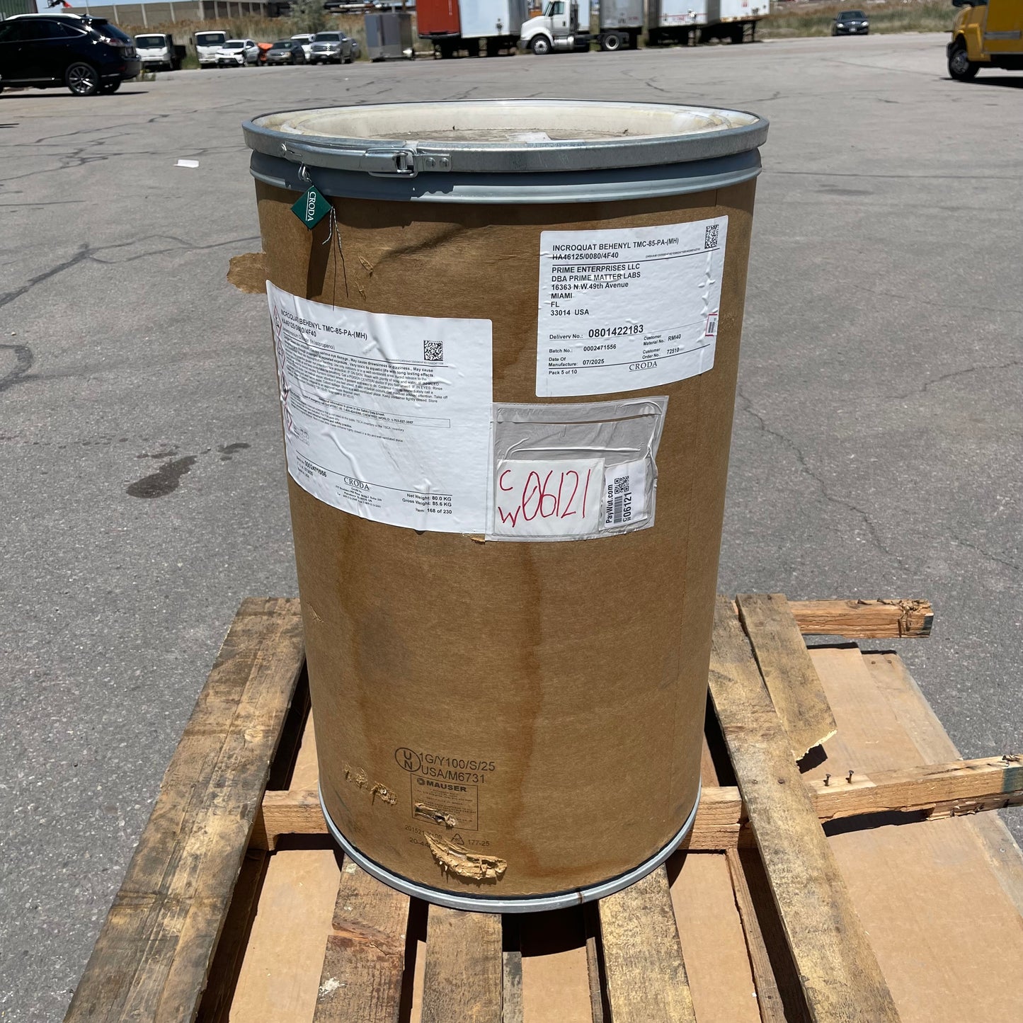 ZA@ Pallet of CRODA Incroquat Behenyl (behentrimonium Chloride) 80 kg TMC-85-PA-(MH) (AS-IS)