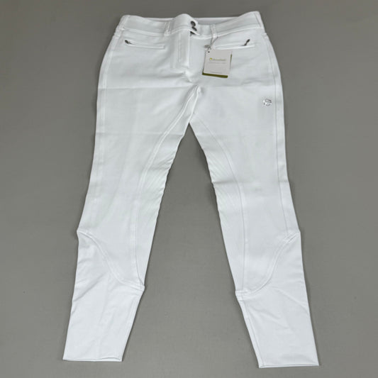 SAMSHIELD Clara Premium Knee Grip Equestrian Pants Women's Sz US 26 White Blazon