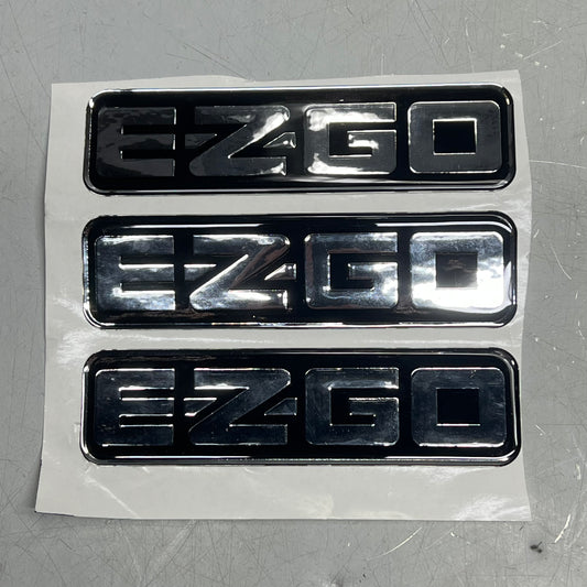 E-Z-GO (3 PACK) Cowl Decal Sticker 8"x1" Chrome/Black 619206