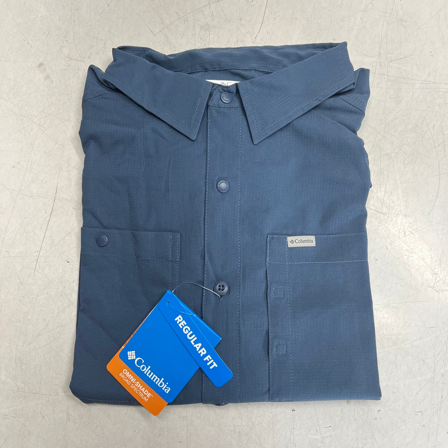 COLUMBIA Silver Ridge Utility Lite Long Sleeve Shirt Men's Sz L Blue AM1683-478