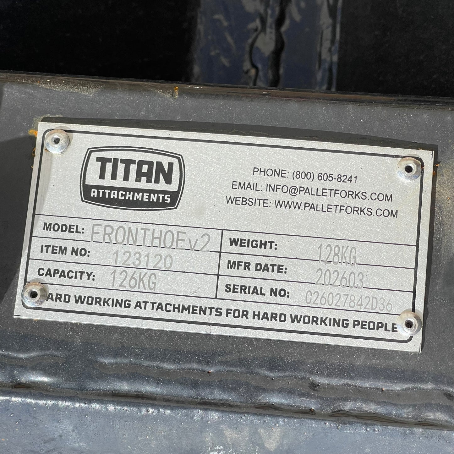 TITAN ATTACHMENTS Skid Steer Fronthoe Attachment 123120