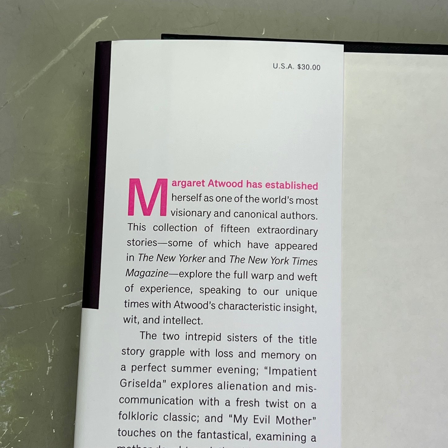 OLD BABES IN THE WOOD Stories Hardback By Margret Atwood National Bestseller