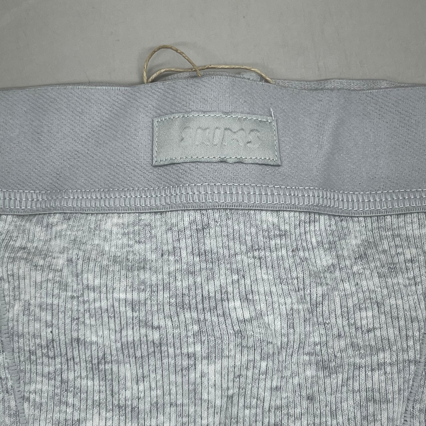 SKIMS Soft Elastic Waistband Cotton Rib Boxer Women's Sz XL Light Heather Grey