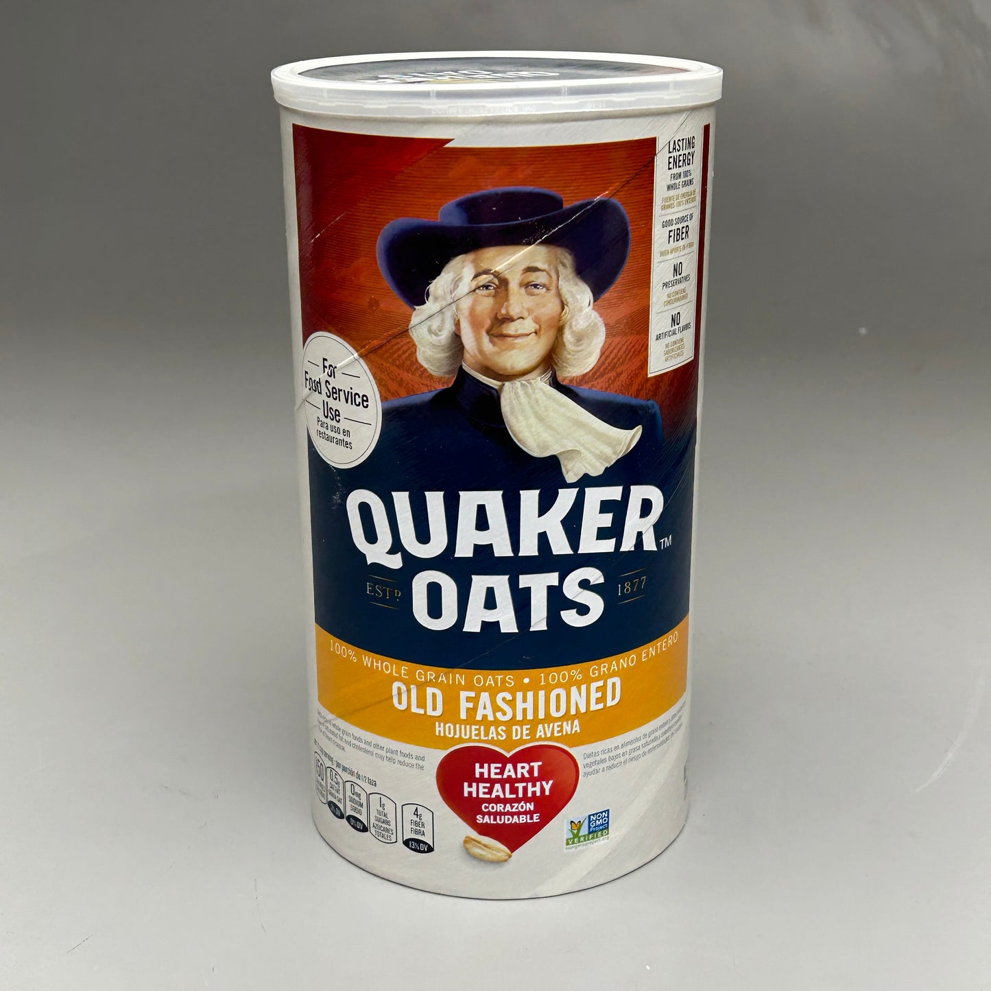 QUAKER OATS 3-PK! Old Fashioned Whole Grain Oats 42 oz Canisters BB 5/24 (New)