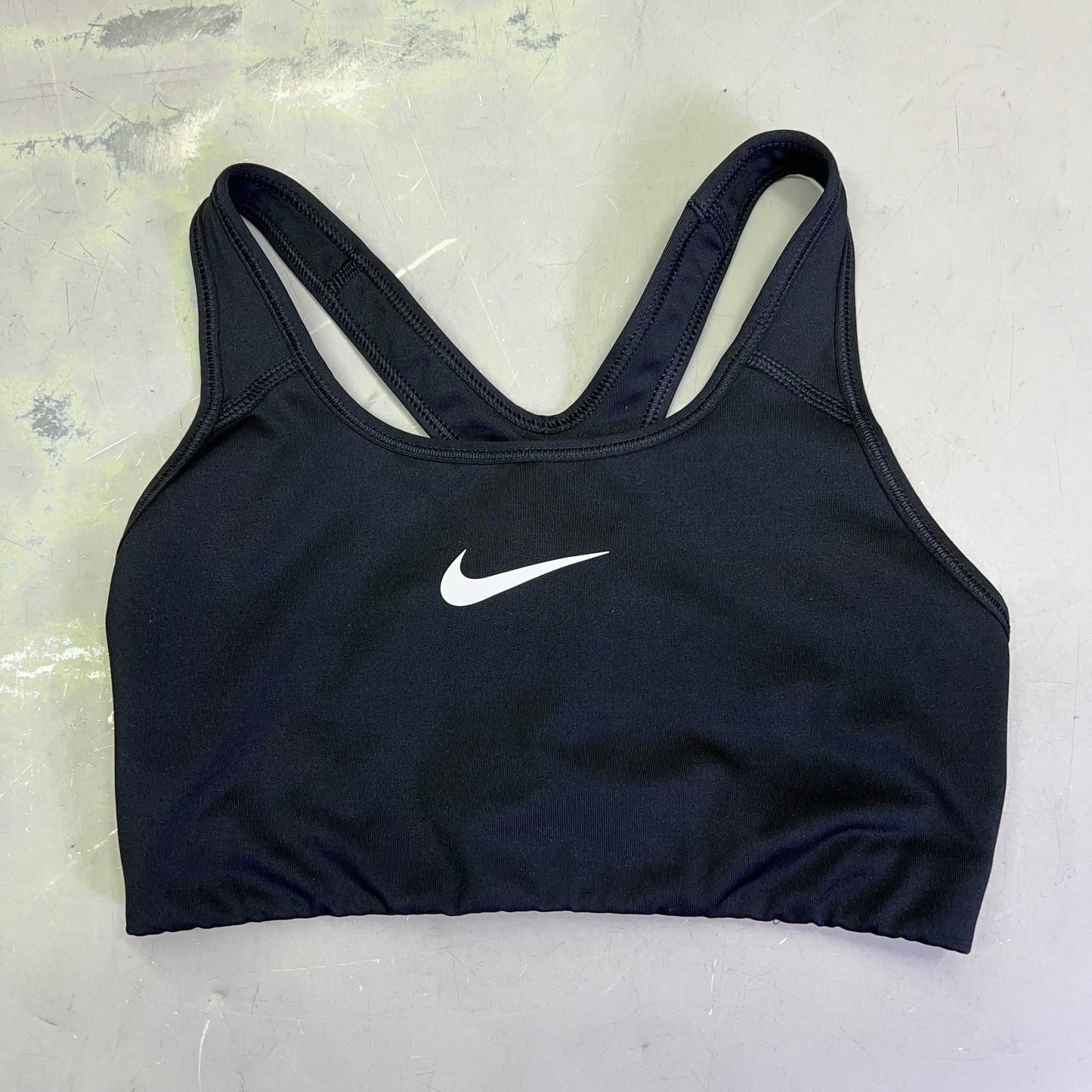 NIKE Swoosh Logo Dri-Fit Sports Bra Women's Sz S Black/White (Pre-Owned)