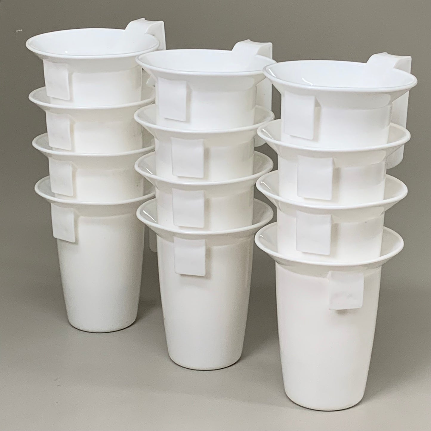 ZA@ VALUE PLUS (12 PACK) Toilet Bowl Caddy Holds Variety of Toilet Mops White Damaged Packaging