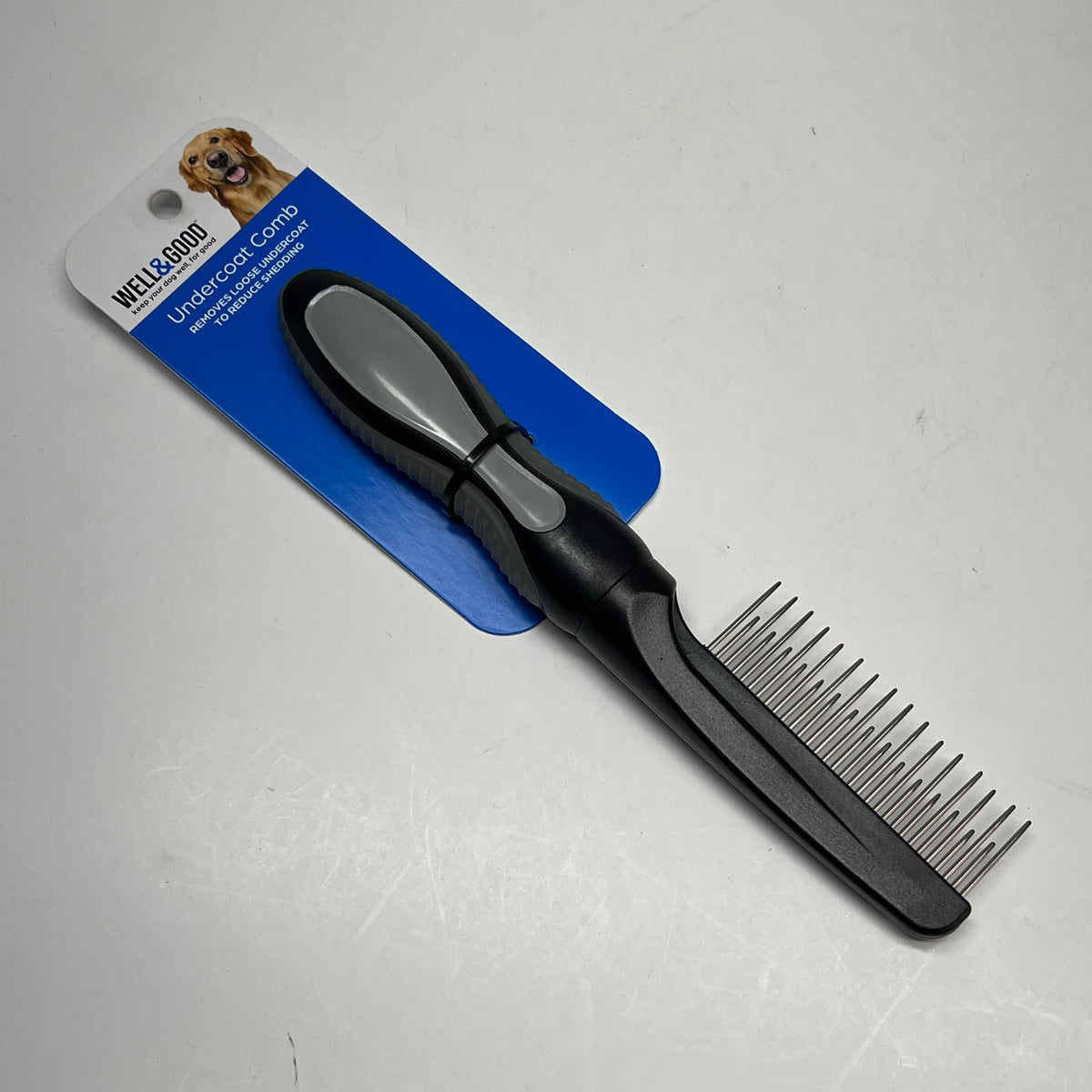 WELL & GOOD  (2 PACK) Undercoat Comb Removes Loose Undercoat Black 3495774