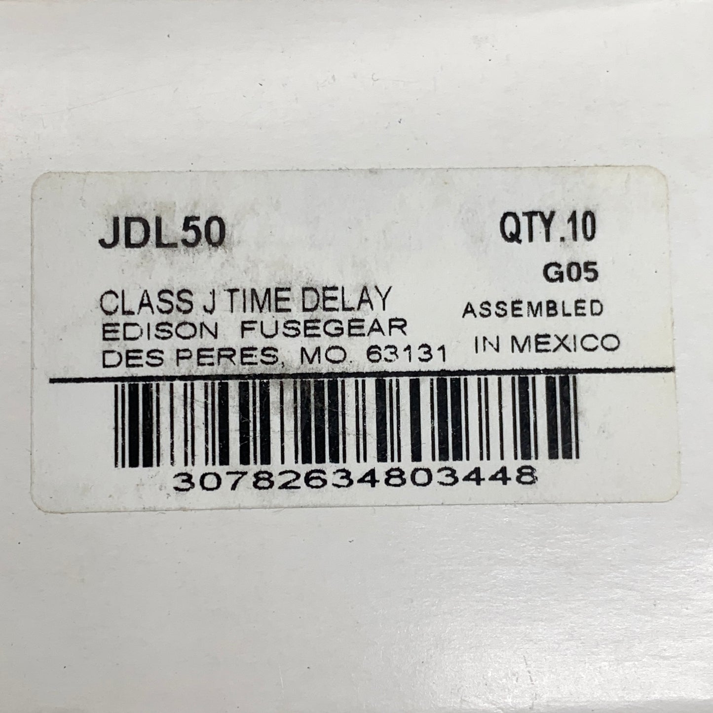 EDISON 10PK! Class J Time Delay Fuses 600V HRCI-J Type D JDL50