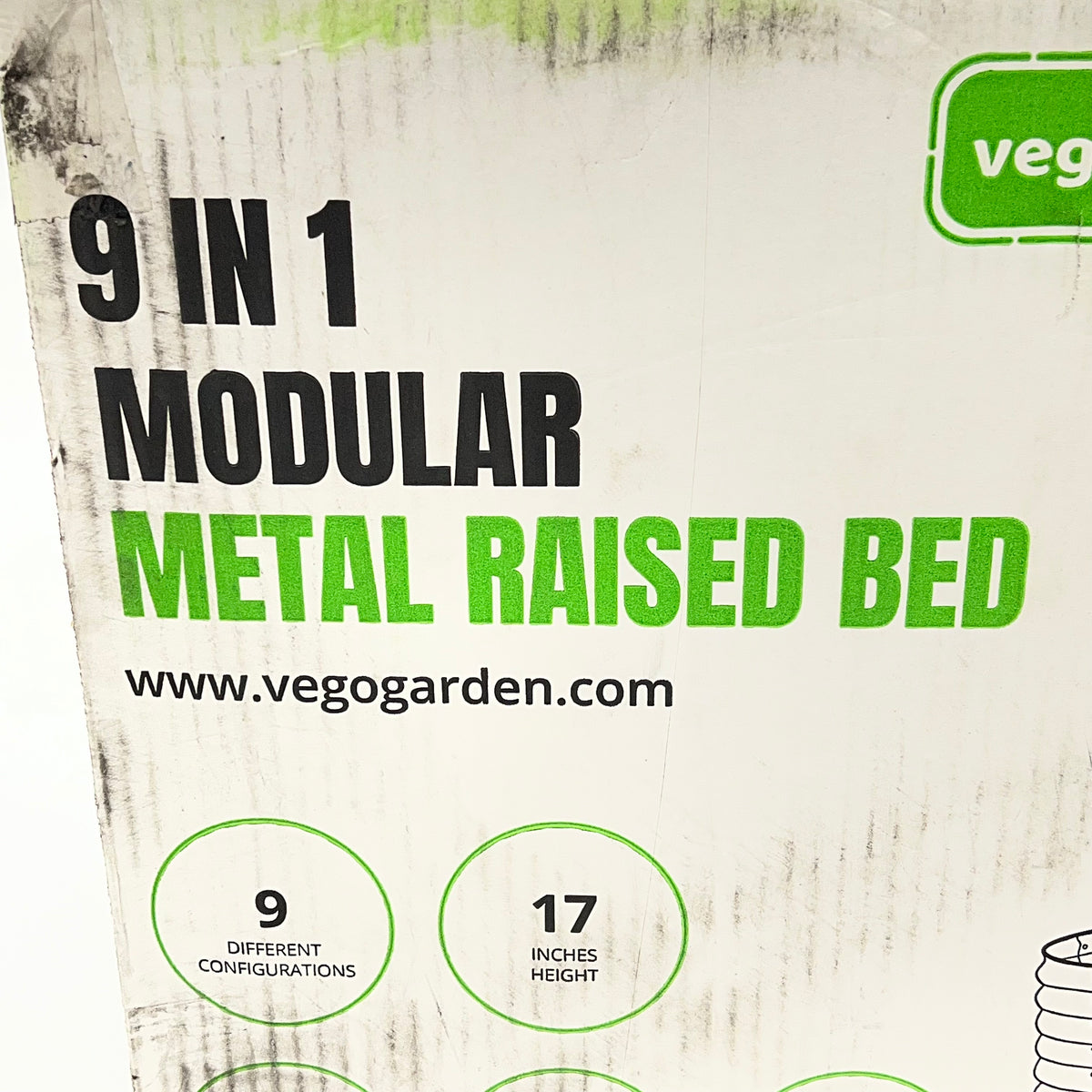 VEGO GARDEN Large Modular Metal Raised Garden Bed Kit 17" Pearl White VB9N117W