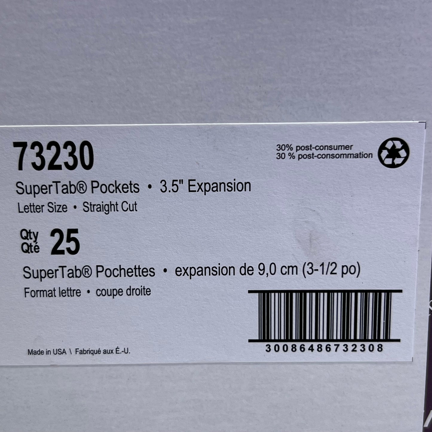 SMEAD (25 PACK) File Folders Sz 3.5" Expansion 73230