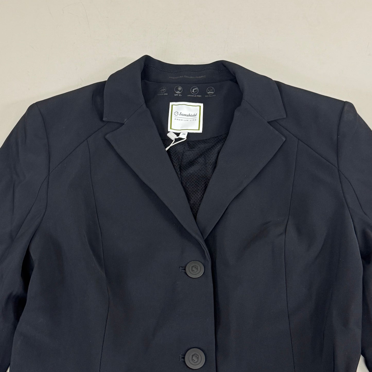 SAMSHIELD Olympe 3 Equestrian Riding Women’s Jacket Sz US 6, UK 8, FR 36 Black