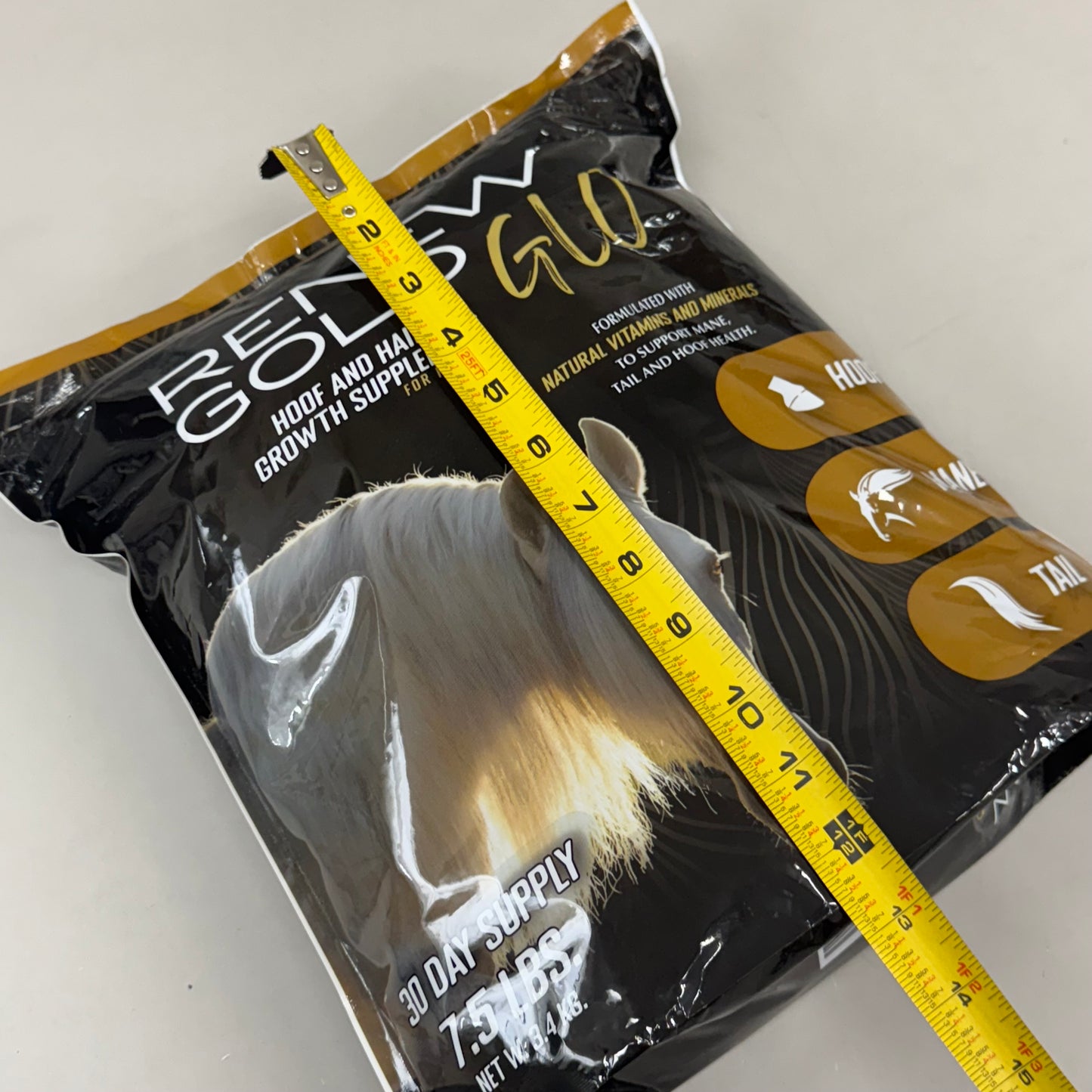RENEW GOLD Glo Hoof And Hair Growth Supplement For Horses 7.5 lbs RGGLO7.5 BB 07/26