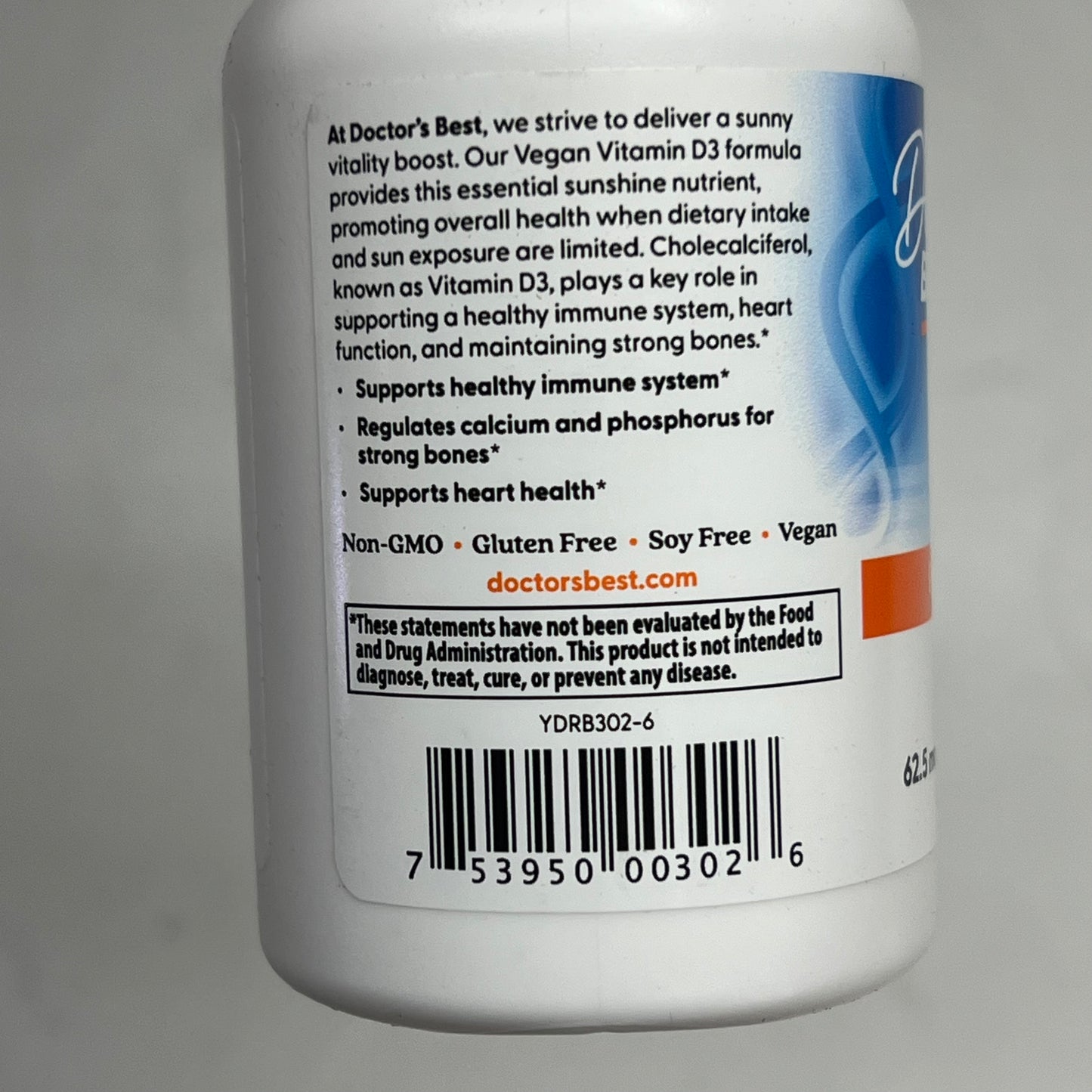 DOCTORS BEST  (2 PACK) Vegan D3 2500 Iu Vitamins Soy Free 60 Capsules Per Bottle