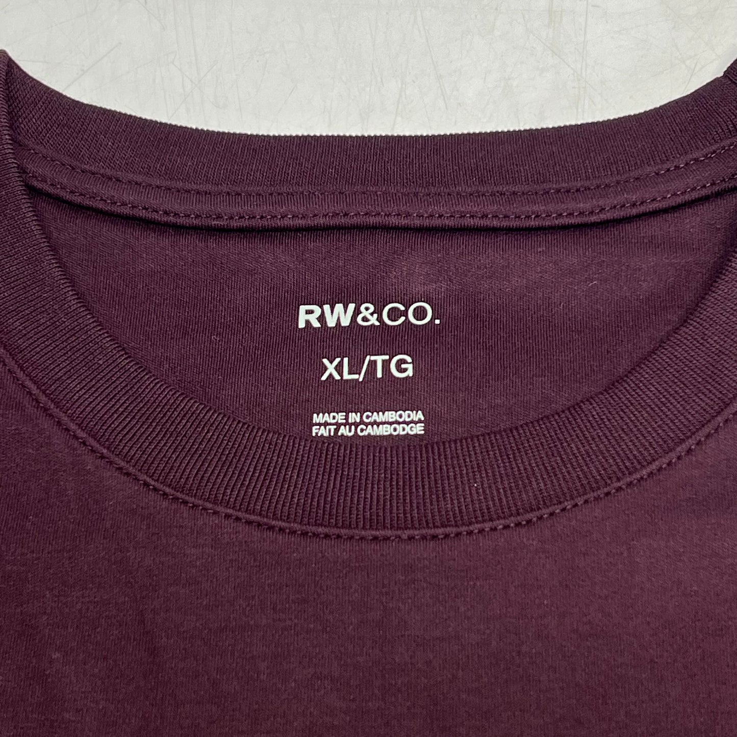 RW & CO Solid Interlock Cotton Short Sleeve Crew-neck Tee Men's Sz XL Fig 494222