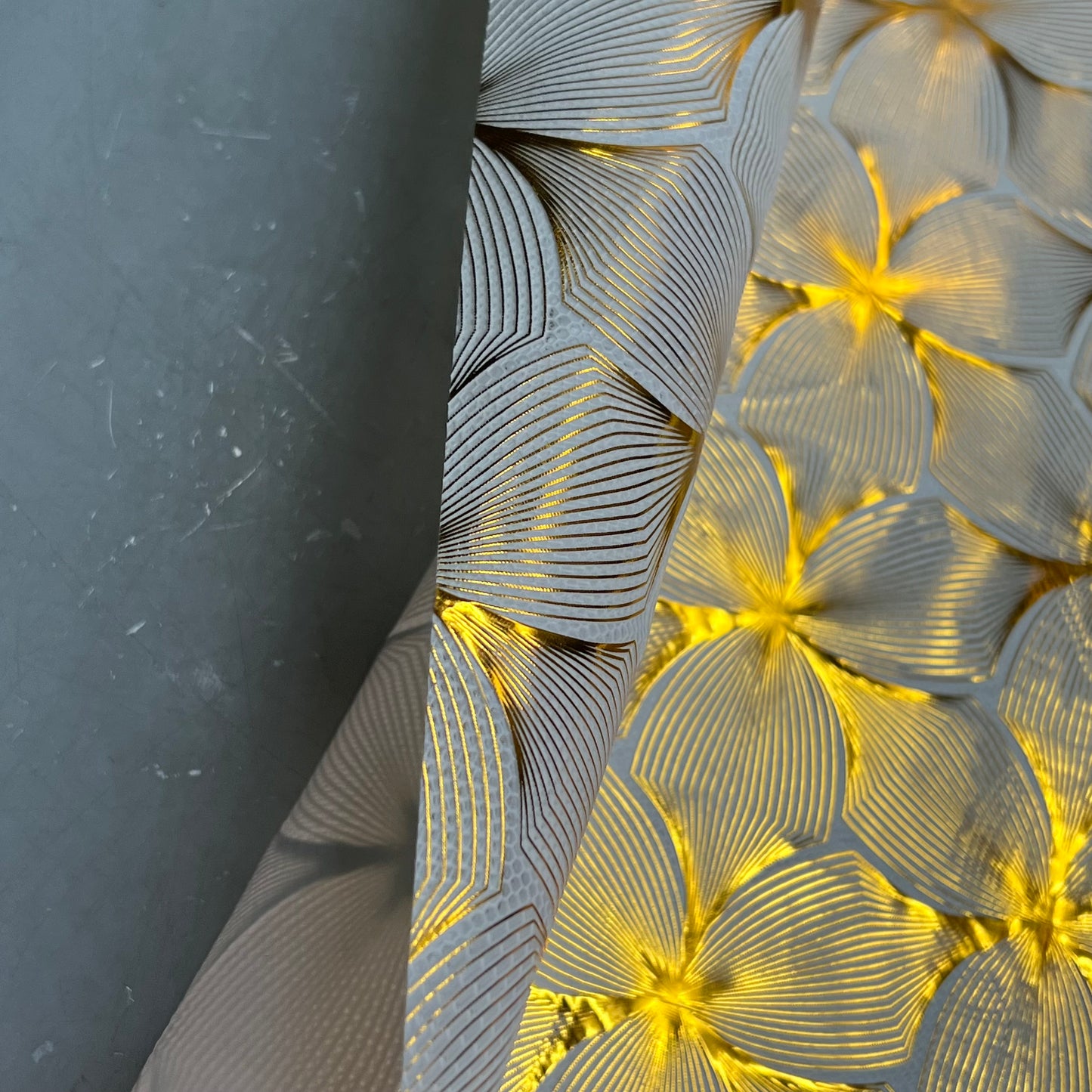 PVC Lace Dining Tablecloth Floral Pattern 54"x60' Clear/Gold