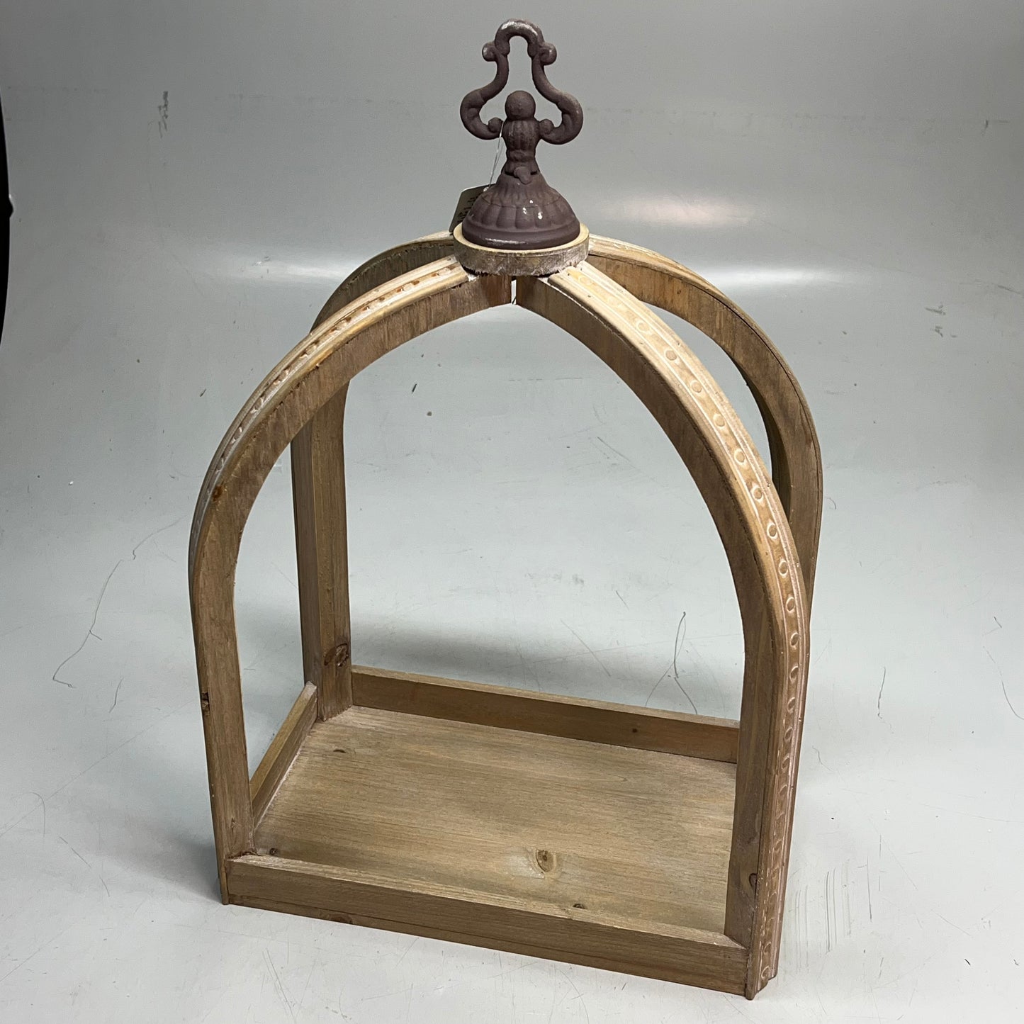 RAZ IMPORTS Fir Wooden Lantern Winter Cottage 21" W Distressed Wood/White