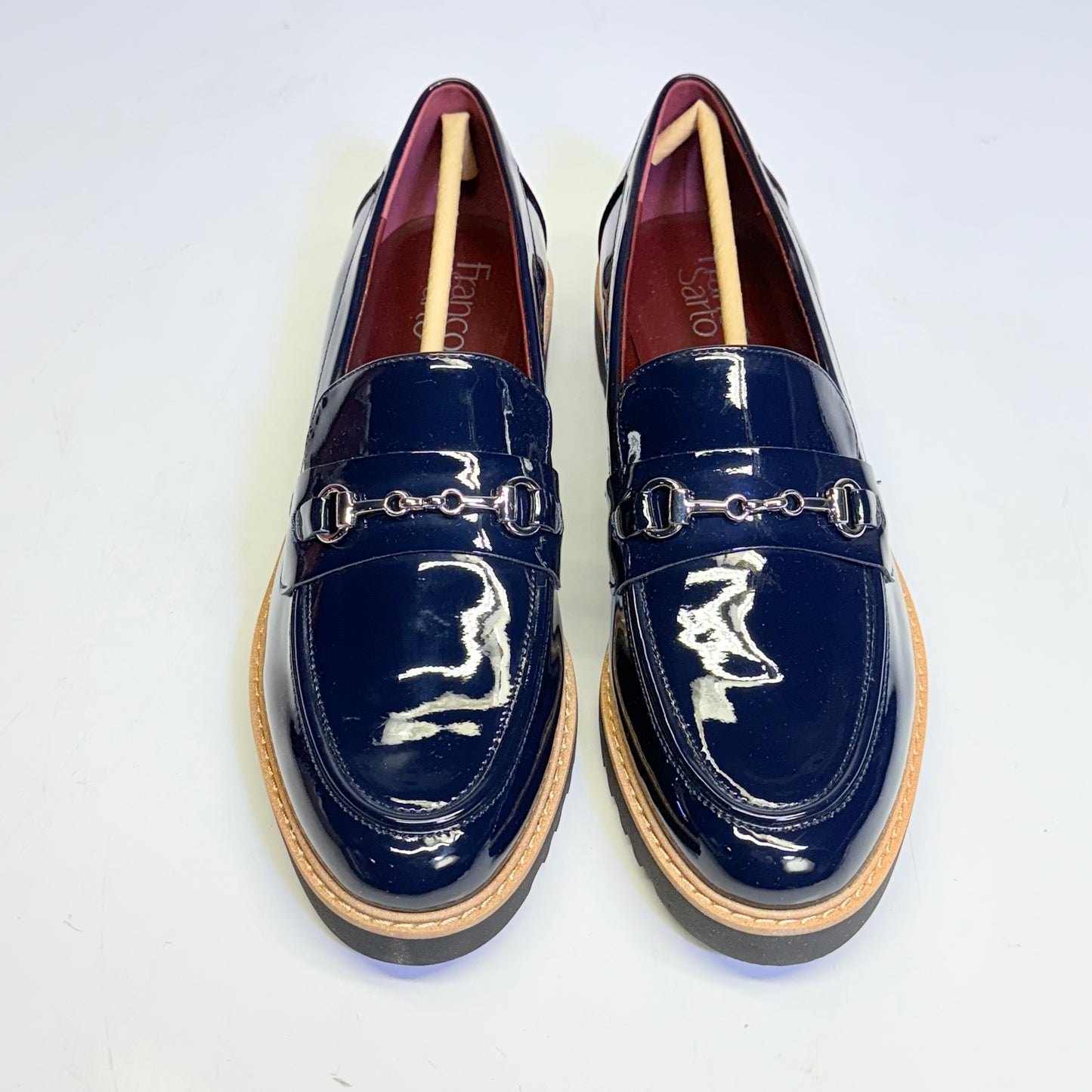 FRANCO SARTO Platform Carolynn Tassel Loafer Womens Sz 8-1/2 M Inky Navy 06919
