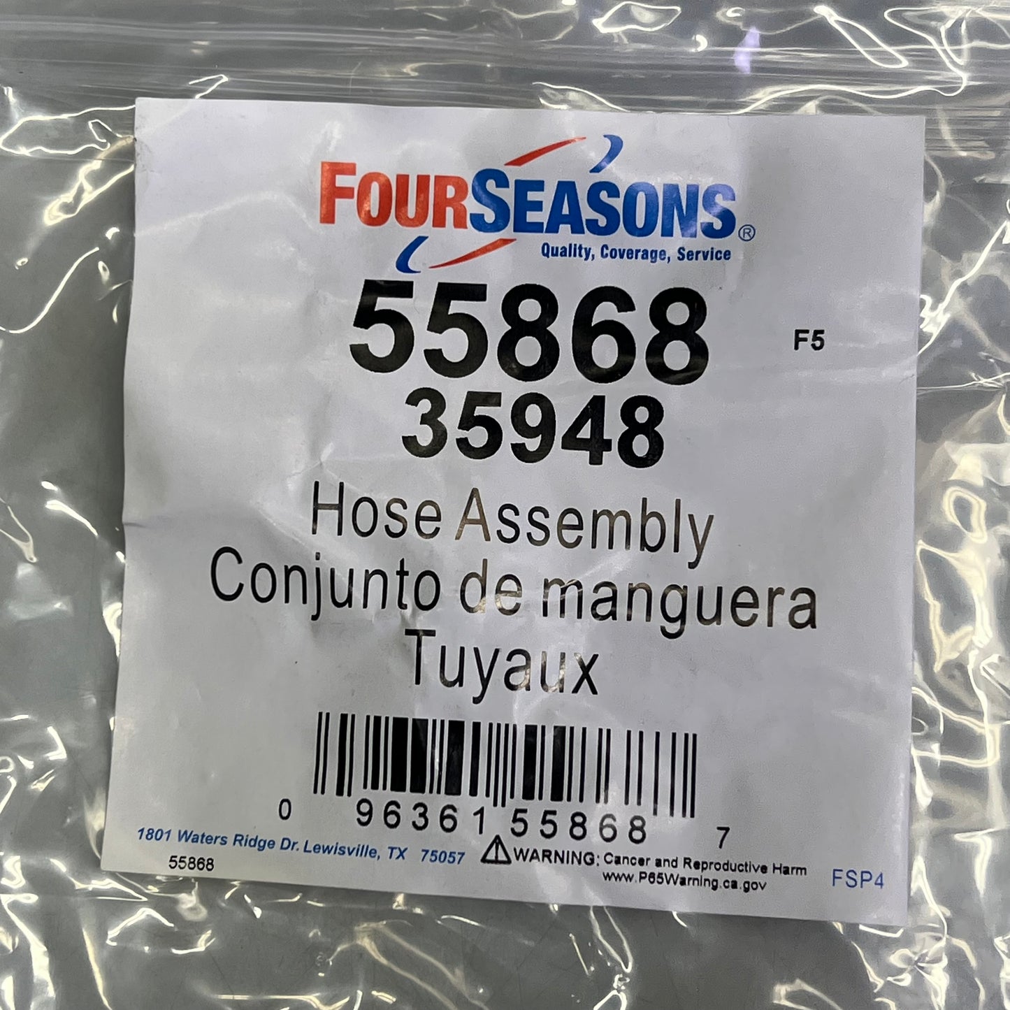FOUR SEASONS Suction Line Hose Assembly For Toyota Vehicle Models 55868
