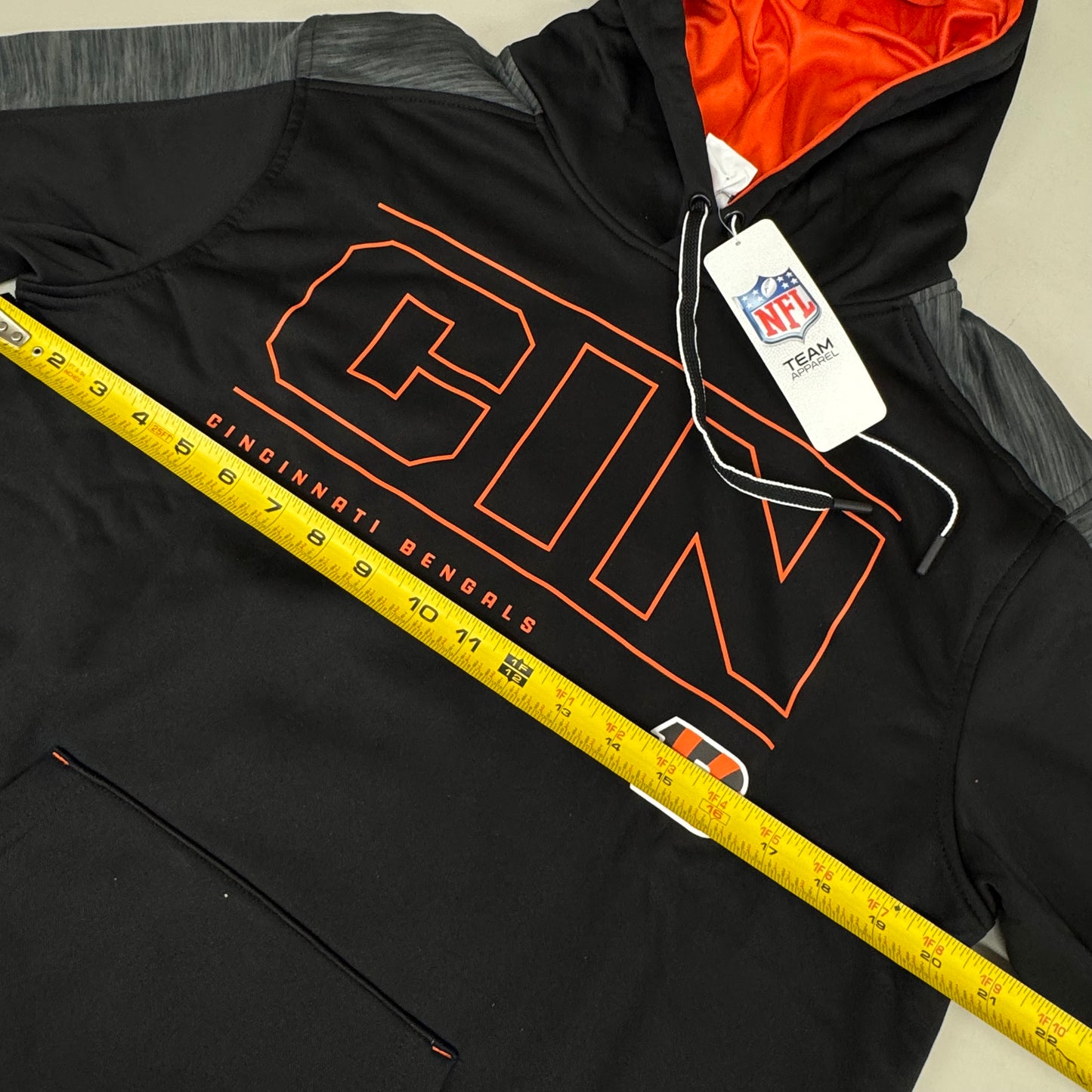 NFL Cincinnati  Bengals Hoodie AFC North Sweatshirt Pullover SZ M Black 1802967