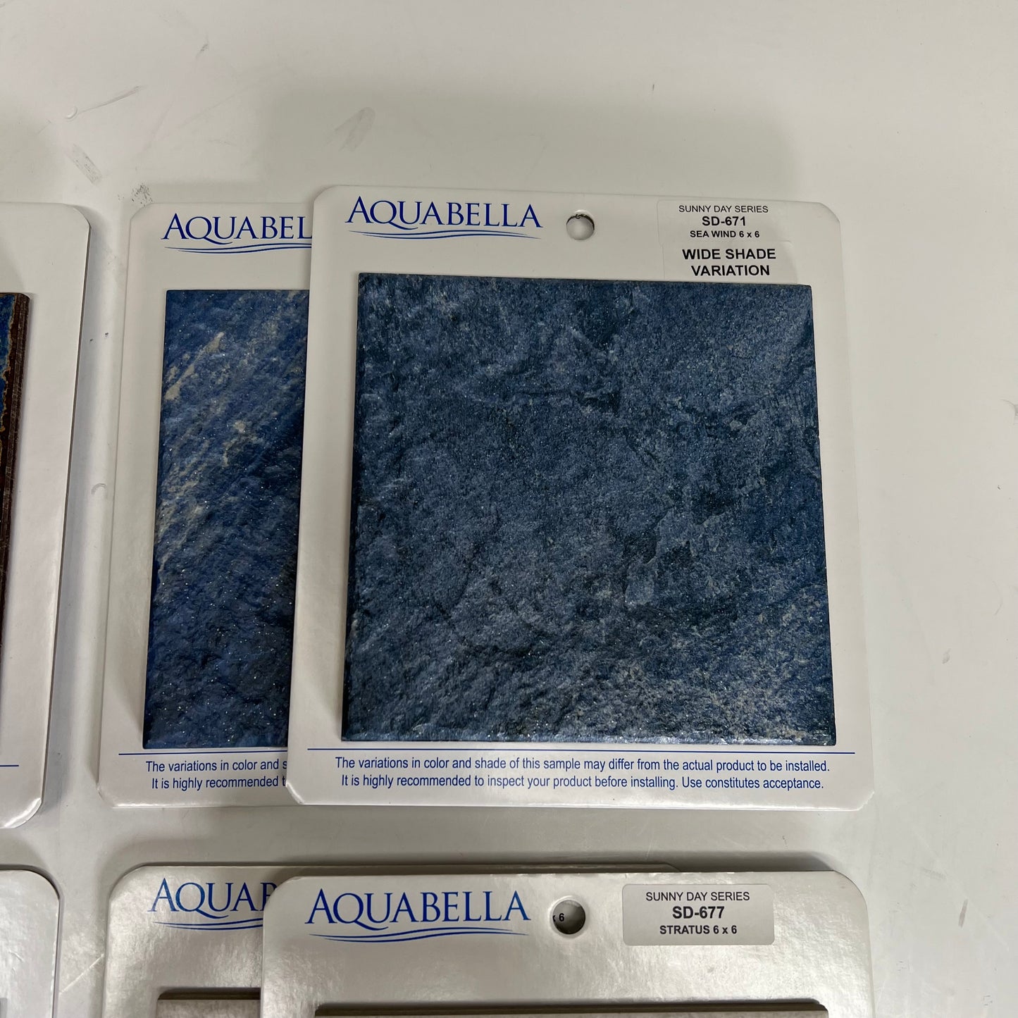 ZA@ AQUABELLA (LOT OF 12) Assorted Tiles 6"x6" Blue/White/Brown