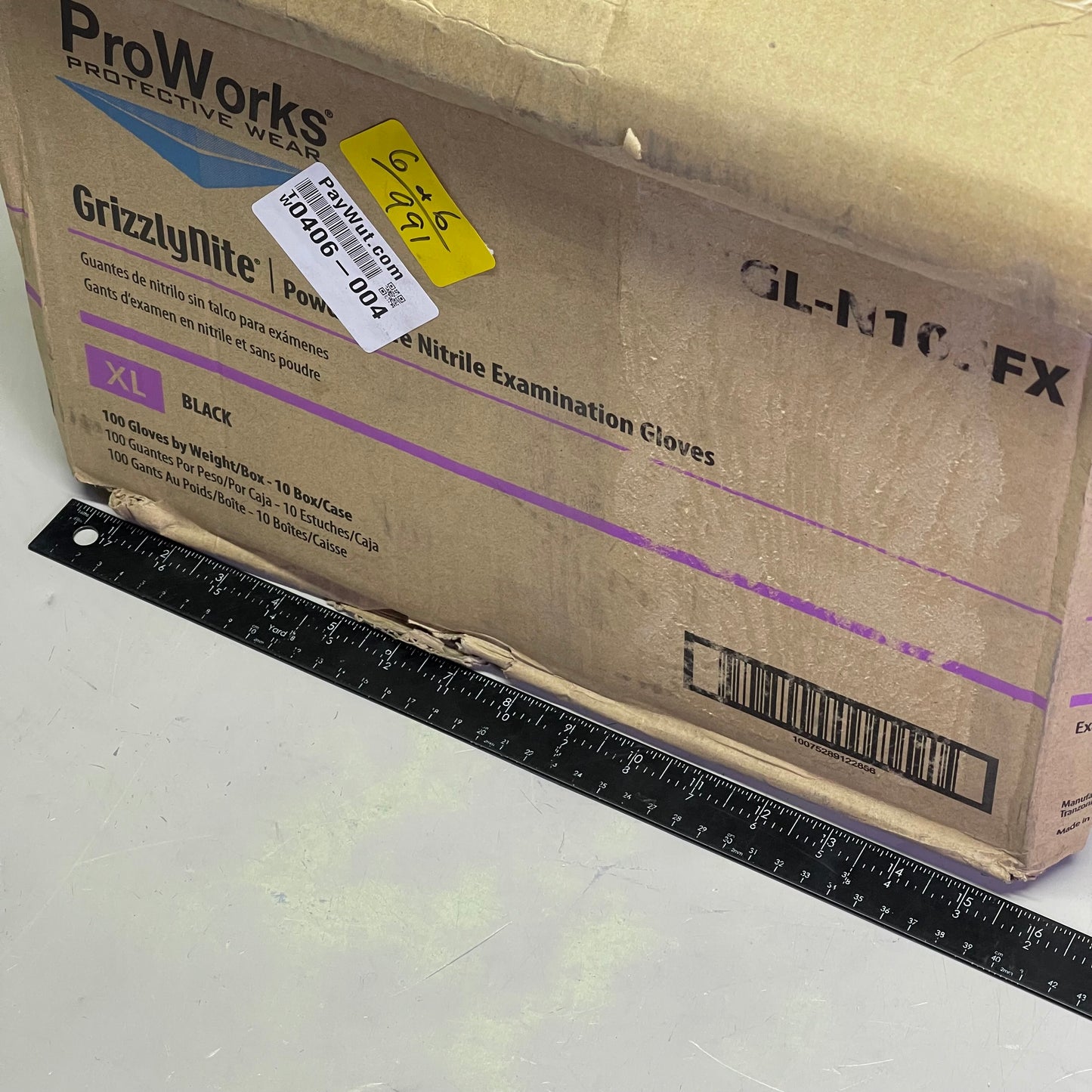 PROWORKS (1000 PACK) GrizzlyNite Powder Free Nitrile Examination Gloves XL Black GL-N105FX