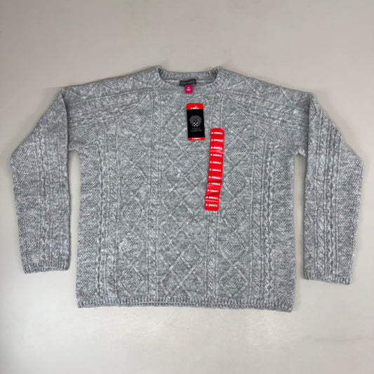 VINCE CAMUTO Cable Knit Sweater Women's Sz-XS Light Heather Grey SC2895