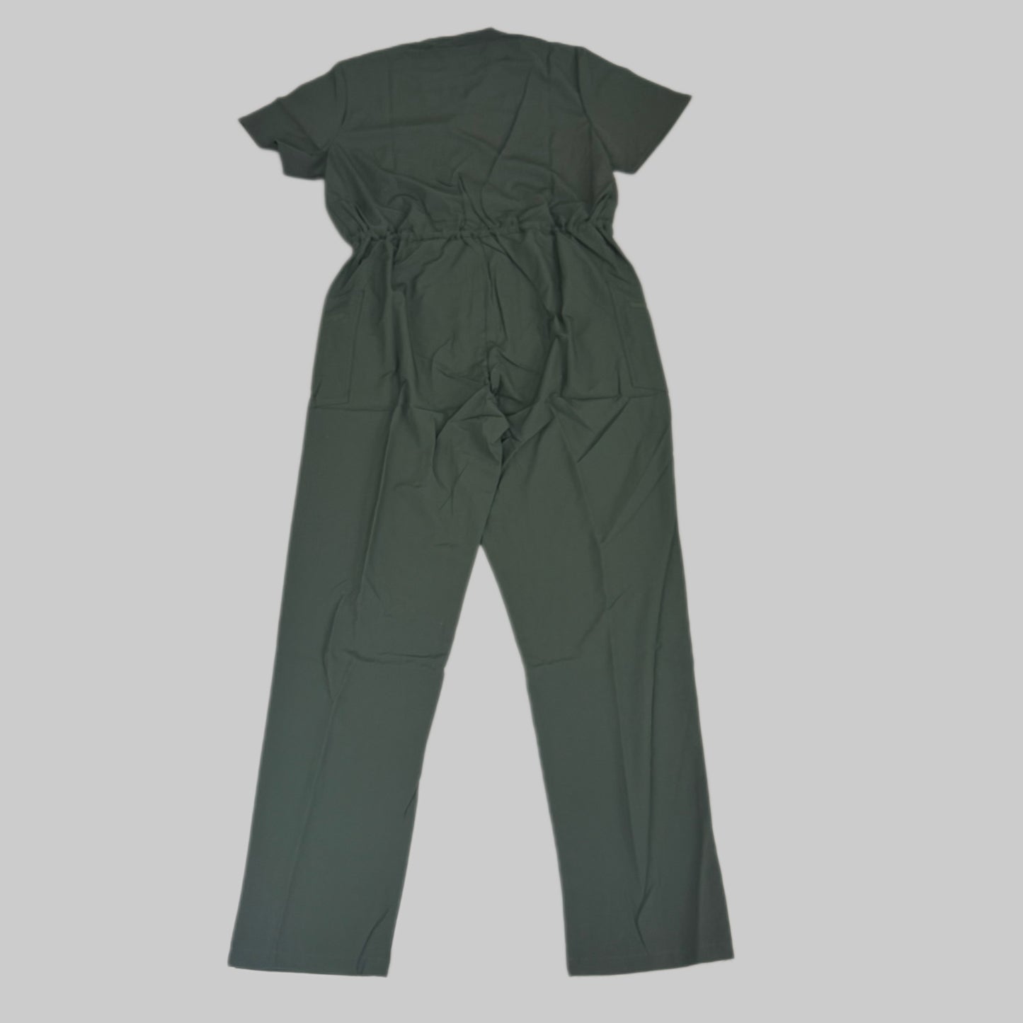 GREEN TOWN 4 Flex Scrubs Jumpsuit Cinch In Waist Women's Sz M Olive GFX-023AST